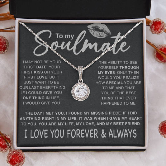 To My Soulmate "My Life, Love & Best Friend" Sparkling Pendant - CuteBlueDesignCo