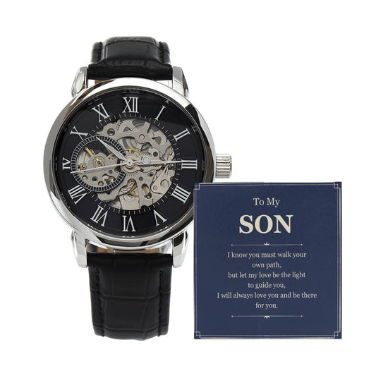 To My Son - Light to Guide You - Men's Openwork Watch