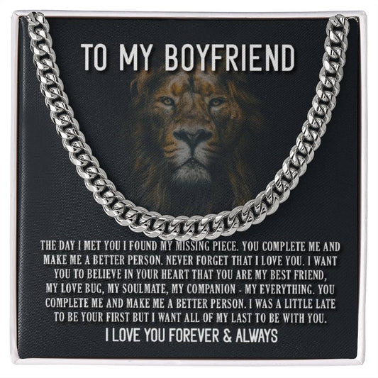 To My Boyfriend - "The Day I Met You" - Cuban Link Chain Necklace