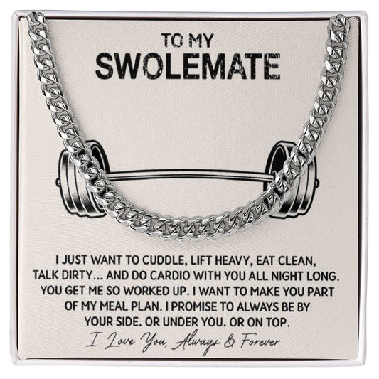 To My Swolemate - "My Meal Plan" Cuban Link Chain Necklace