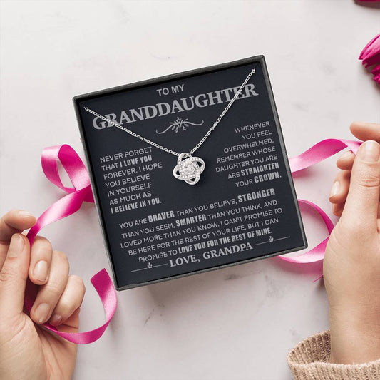 To My Granddaughter Never Forget That I Love You Forever Love Grandpa Necklace