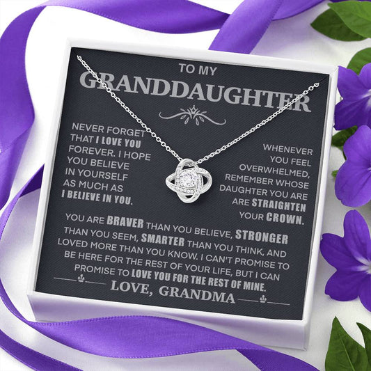 To My Granddaughter Never Forget That I Love You Forever Love Grandma Necklace