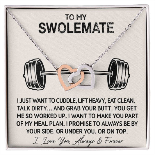 To My Swolemate - "My Meal Plan" Interlocking Hearts Necklace