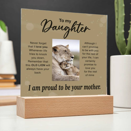To My Daughter - Proud Lion Mother Gift - Acrylic Plaque