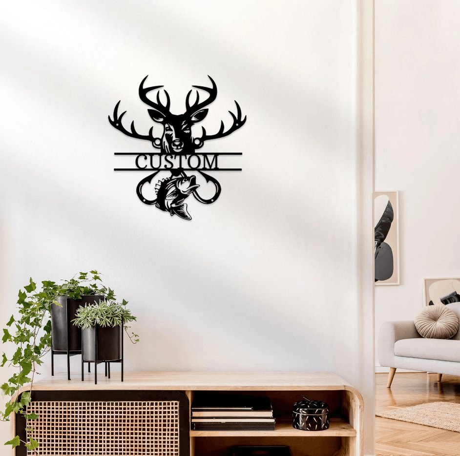 Custom Outdoorsman Monogram Personalized Name Metal Art Wall Sign –  CuteBlueDesignCo