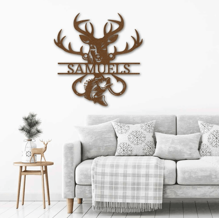 Custom Outdoorsman Monogram Personalized Name Metal Art Wall Sign –  CuteBlueDesignCo