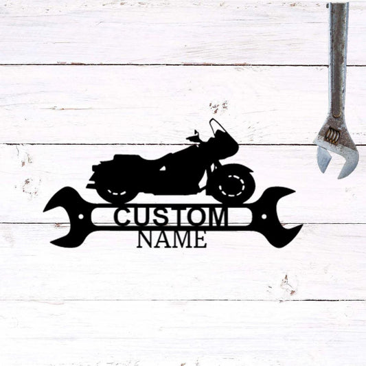 Motorcycle Cruiser Shop Metal Art Steel Wall Sign - CuteBlueDesignCo