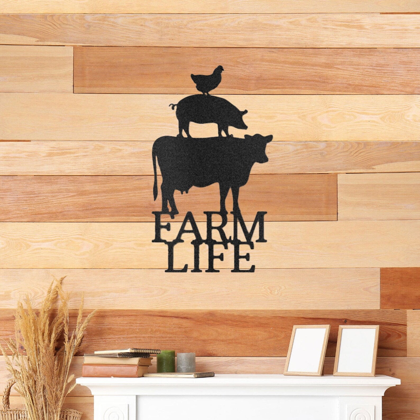 Farm Life Animals Metal Art Wall Sign - CuteBlueDesignCo