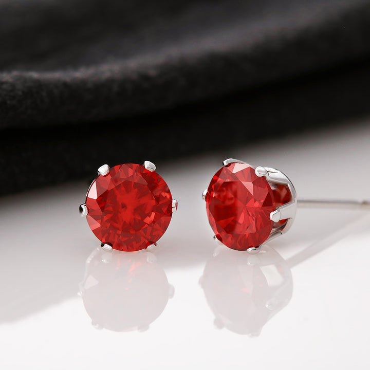 Red Cubic Zirconia Earrings - CuteBlueDesignCo