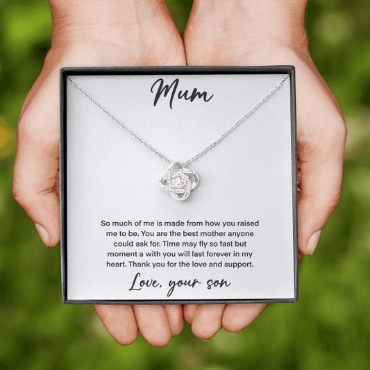 To Mum Best Mother Necklace Love Knot From Son Au - CuteBlueDesignCo